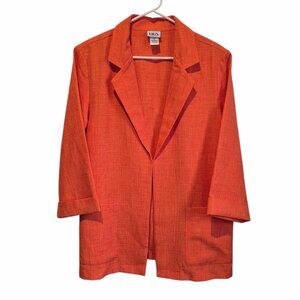 Vintage BFA Classics Blazer Women's Orange Casual Career Pocket Front Size 16